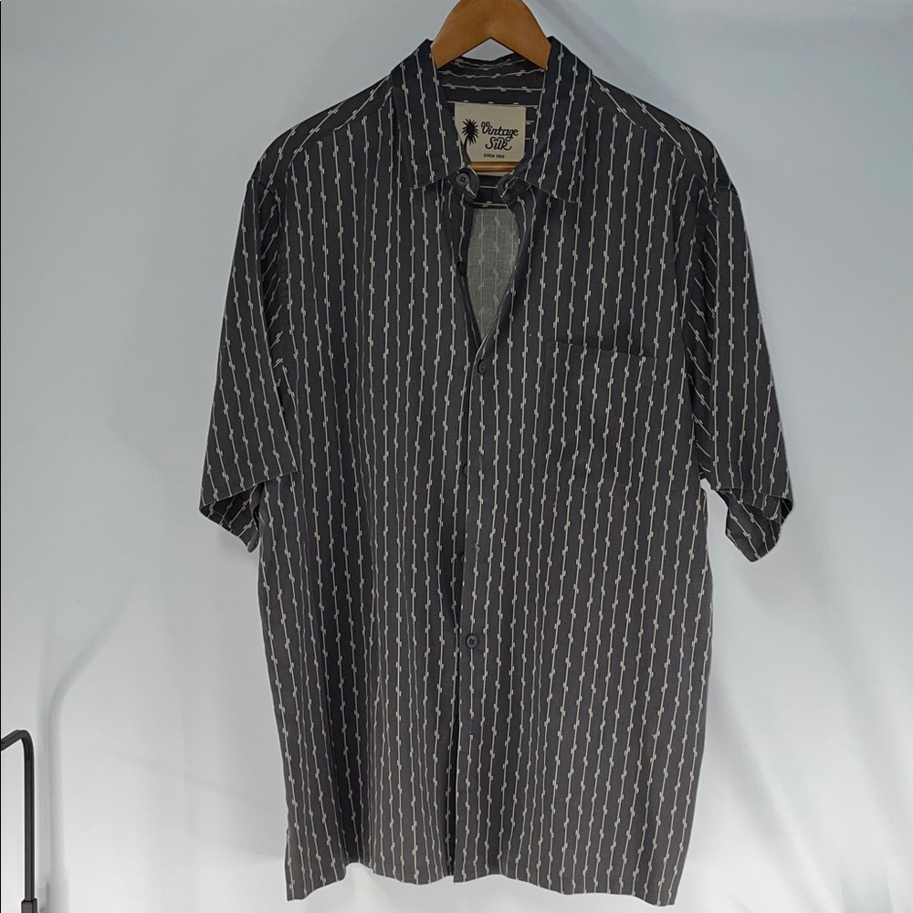 VINTAGE SILK MENS SHORT SLEEVE SILK SHIRT FTL-01-050